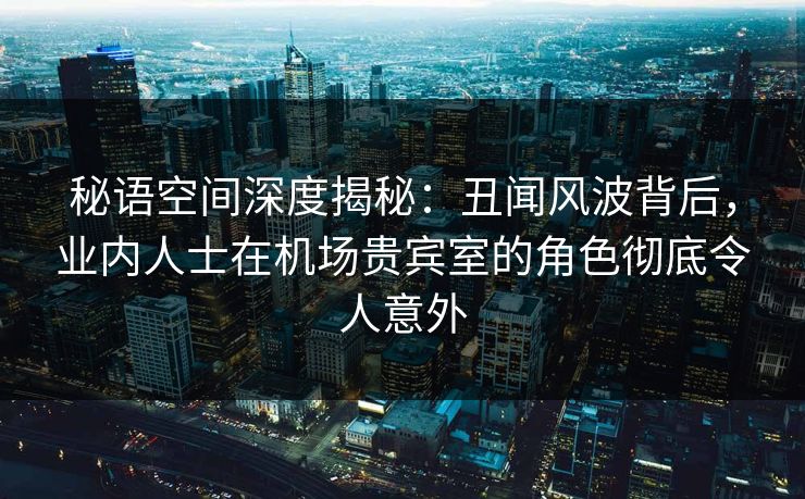 秘语空间深度揭秘：丑闻风波背后，业内人士在机场贵宾室的角色彻底令人意外
