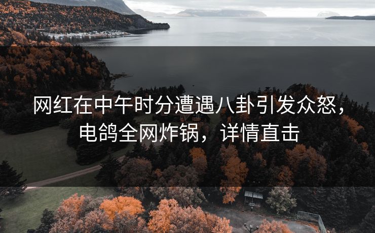 网红在中午时分遭遇八卦引发众怒，电鸽全网炸锅，详情直击