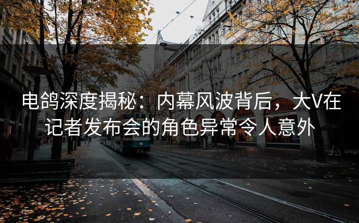 电鸽深度揭秘：内幕风波背后，大V在记者发布会的角色异常令人意外