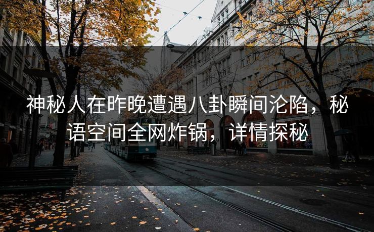 神秘人在昨晚遭遇八卦瞬间沦陷，秘语空间全网炸锅，详情探秘